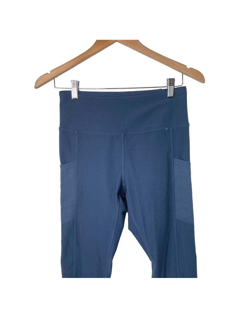 Mondetta Blue Polyester Blend Stretch Skinny Mesh Pockets Yoga Pants Size Small - Picture 3 of 16